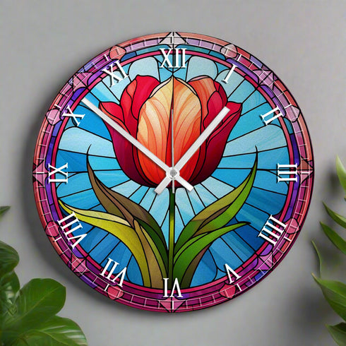 Tulip Suncatcher Effect Clock